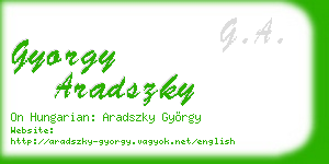 gyorgy aradszky business card
